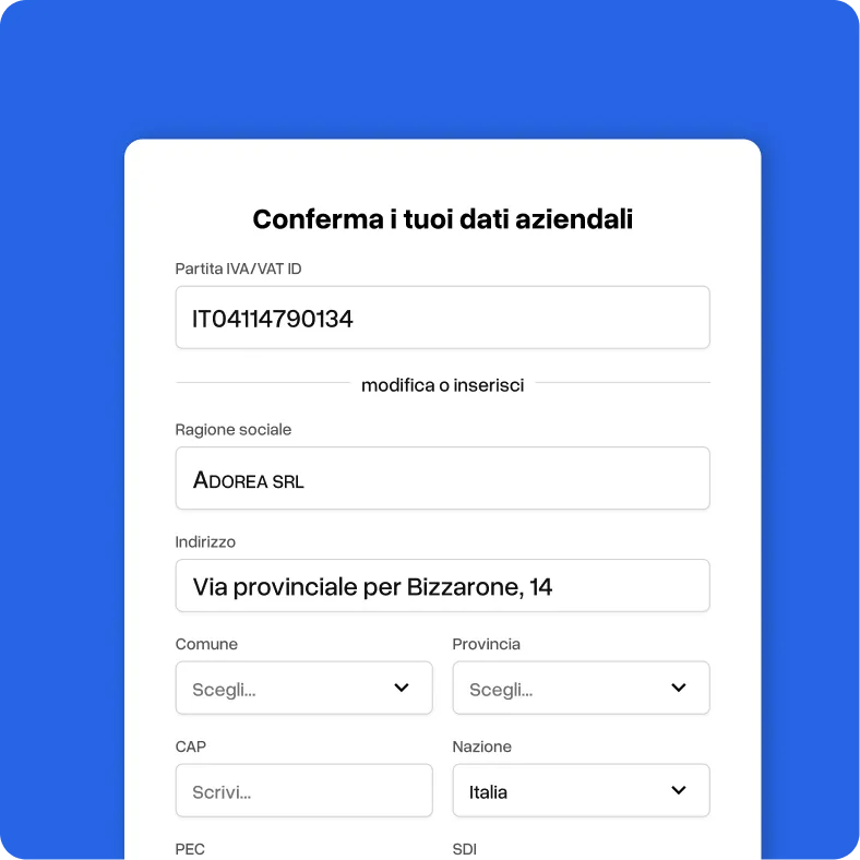 1. Registra la tua azienda